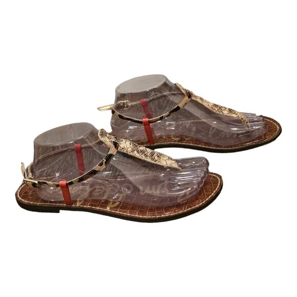 Sam Edelman Gigi Leopard Snake T-Strap Toe Post Sandals Women's sz 9 - Picture 5 of 8